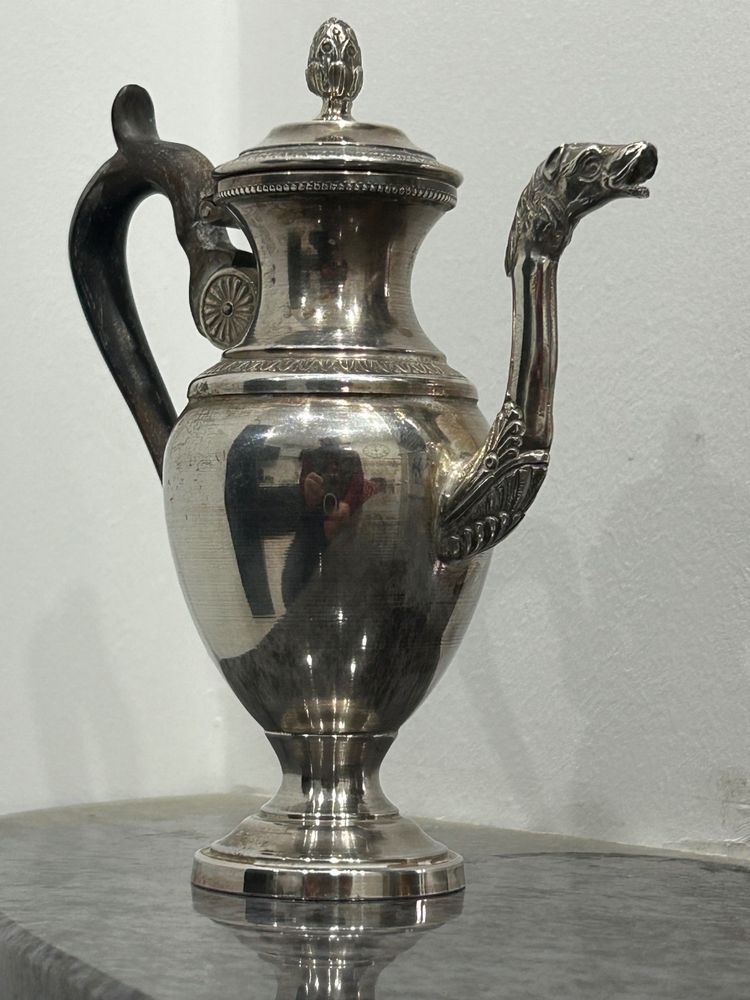 Verseuse - Théière - Cafetière égoïste En Argent Massif Poinçon Minerve Fin XIXéme Siècle 