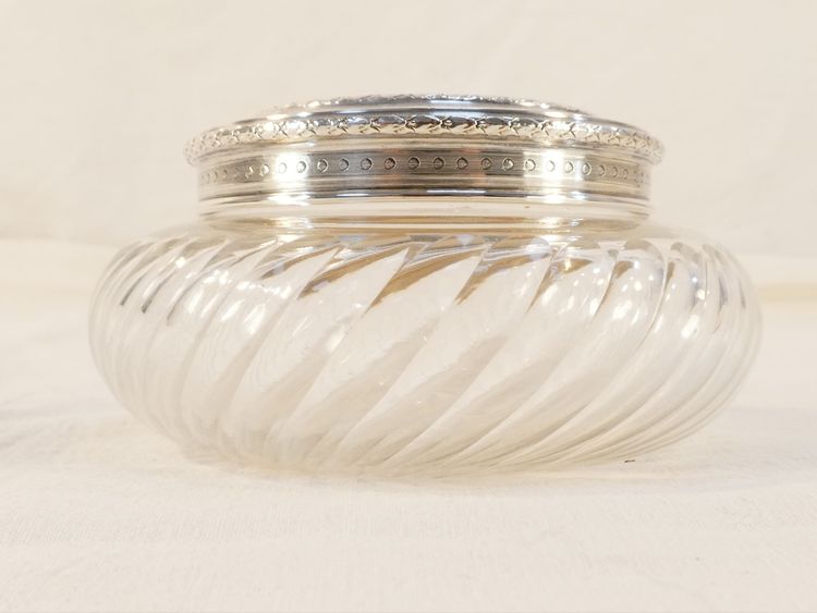 Bomboniera ART NOUVEAU in CRISTALLO e ARGENTO SOLIDO con decorazione IRIS