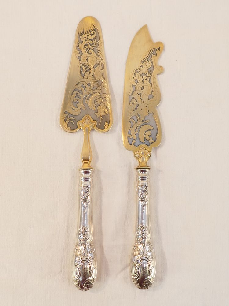 MASSIVE SILVER pie servers