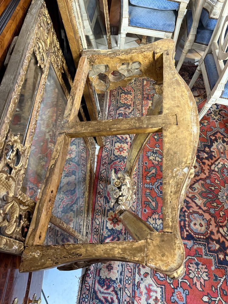 CONSOLE D'APPLIQUE LOUIS XV - 18ème EN BOIS DORE 