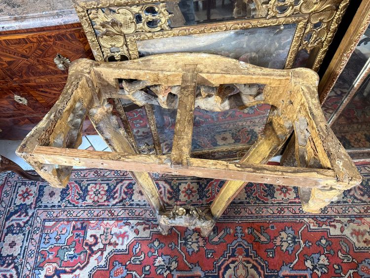 CONSOLE D'APPLIQUE LOUIS XV - 18ème EN BOIS DORE 