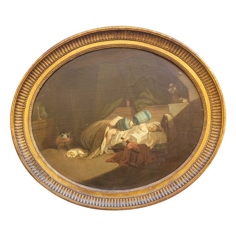 Hst Soggetto erotico, con cornice, XIX secolo