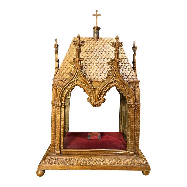 Chasse Reliquaire Néogothique Et Sa Relique - XIXe