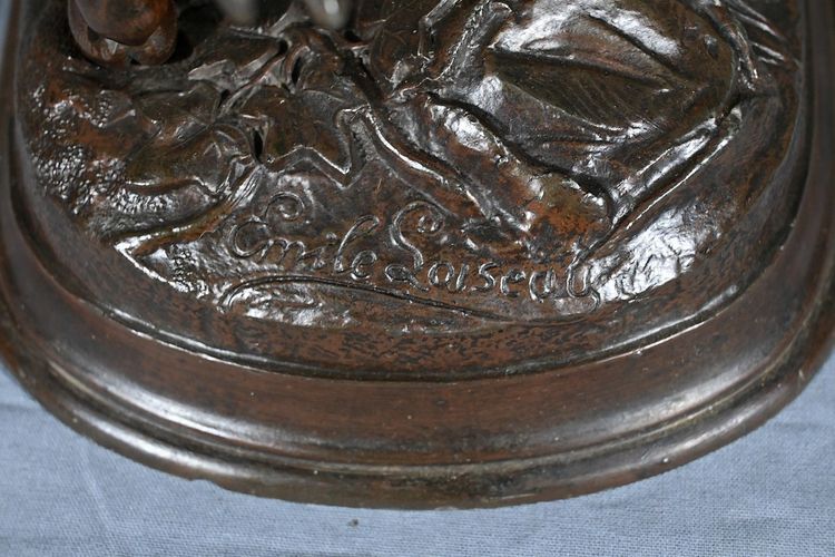 Cavallo e puledro in Spelter, firmato E.Loiseau – Inizio XX secolo