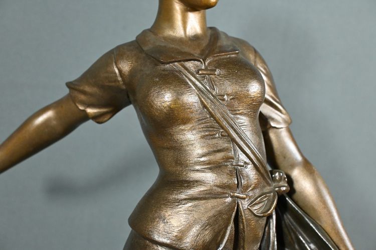 Sculpture en Régule Titrée « Semeuse », signée A. de Ranieri – Milieu XXe