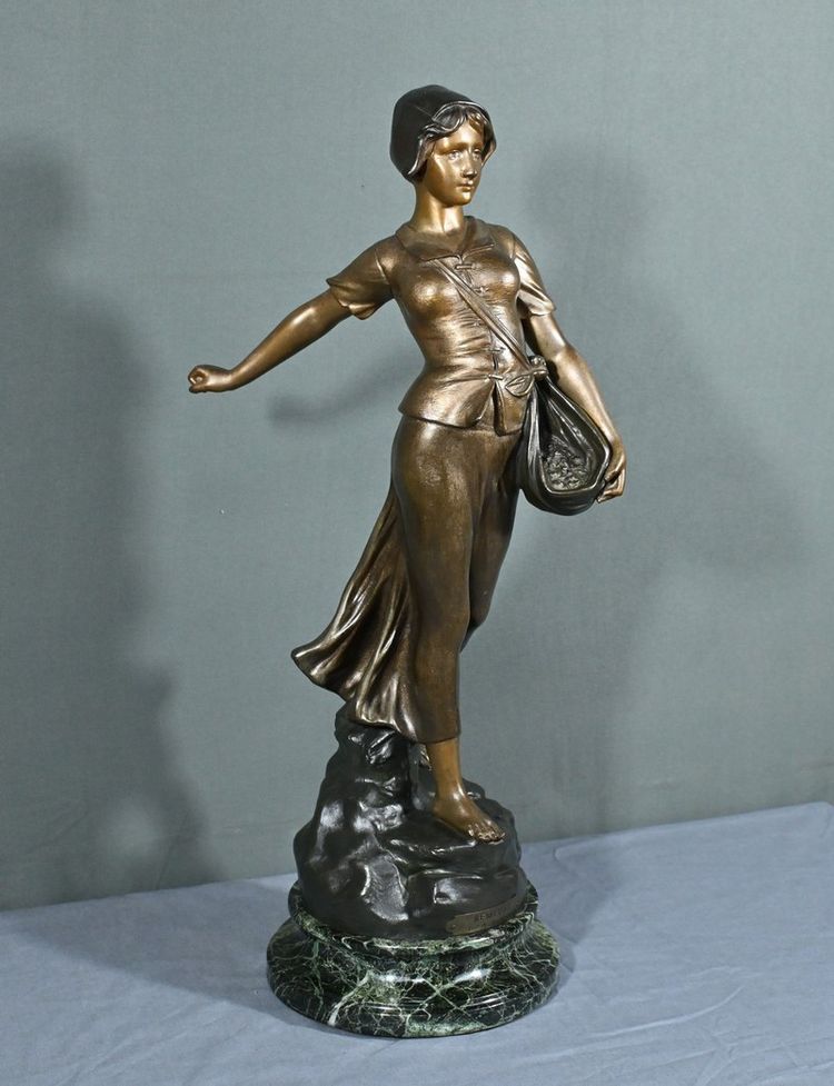 Sculpture en Régule Titrée « Semeuse », signée A. de Ranieri – Milieu XXe