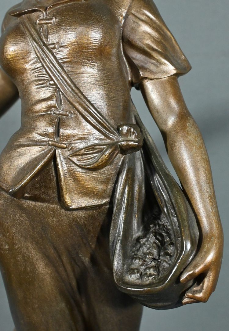 Sculpture en Régule Titrée « Semeuse », signée A. de Ranieri – Milieu XXe