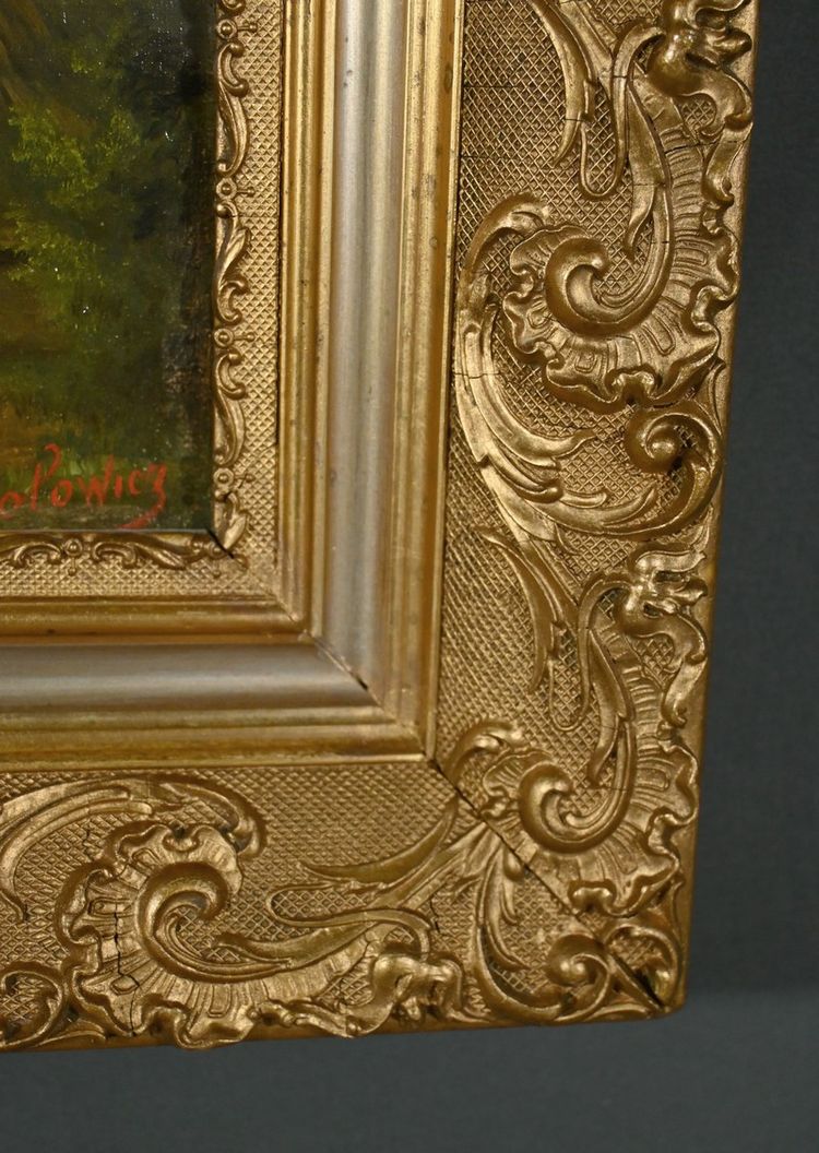Olio su tela “Il mulino” di N. Okolowicz – Inizio XX secolo