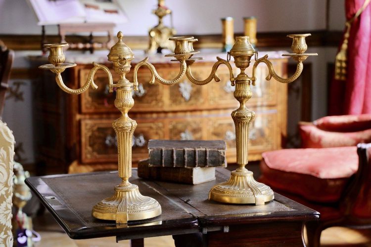 Pair of Three-Arm Candelabras