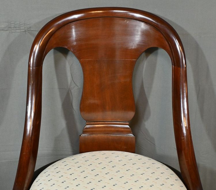 Suite de 4 Chaises Gondole en Acajou, époque Restauration – 1ère Partie XIXe