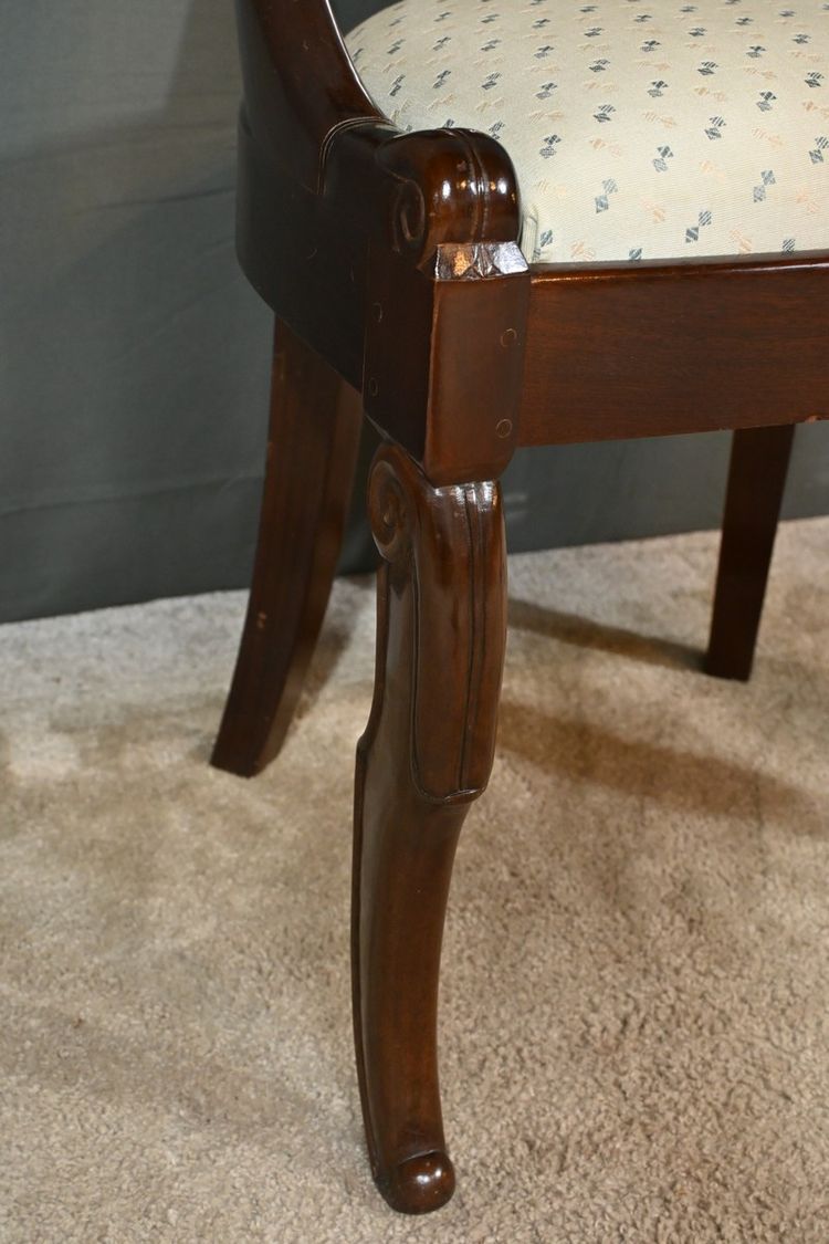 Suite de 4 Chaises Gondole en Acajou, époque Restauration – 1ère Partie XIXe