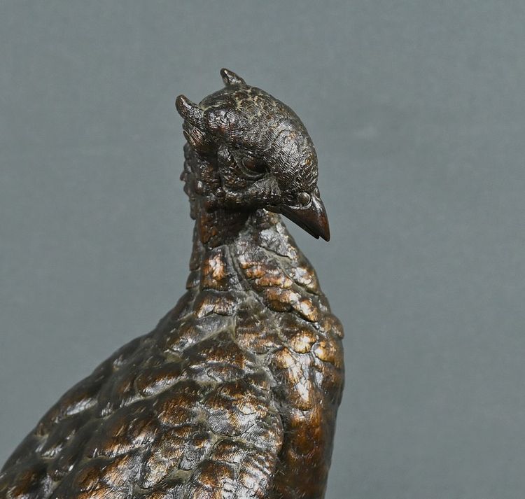 Bronze “The Pheasant and the Weasel” by J. Moigniez – Late 19th century