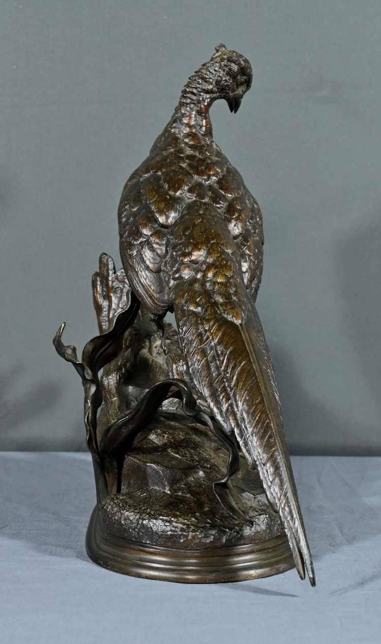 Bronze “The Pheasant and the Weasel” by J. Moigniez – Late 19th century