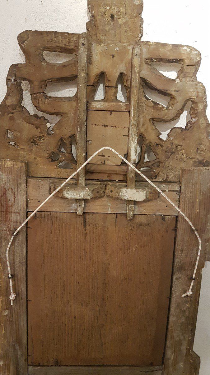 Gilded wood mirror with glazing beads - 18th century