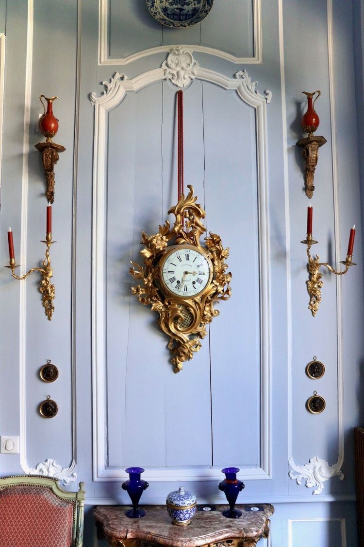 Pair Of Gilded And Chased Bronze Sconces With Two Light Arms
