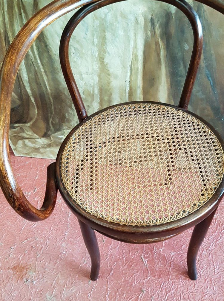 Fauteuil En Bois Courbé Signé Mundus Autriche