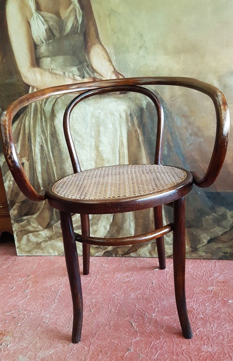 Fauteuil En Bois Courbé Signé Mundus Autriche