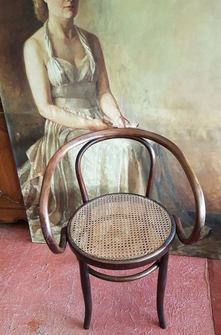 Fauteuil En Bois Courbé Signé Mundus Autriche