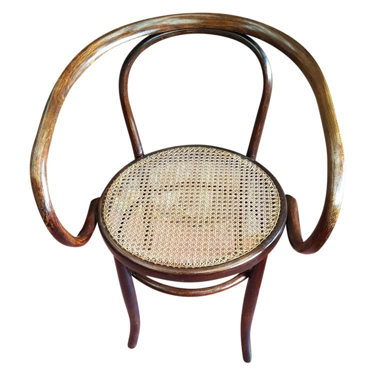 Fauteuil En Bois Courbé Signé Mundus Autriche