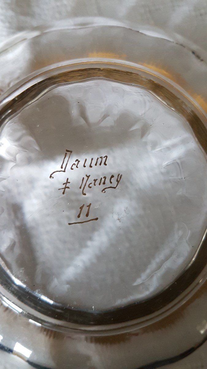 Covered Jam Dish and Saucer in Daum Crystal - 19th Century