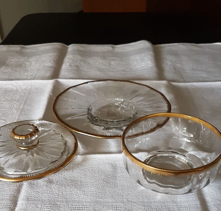 Covered Jam Dish and Saucer in Daum Crystal - 19th Century