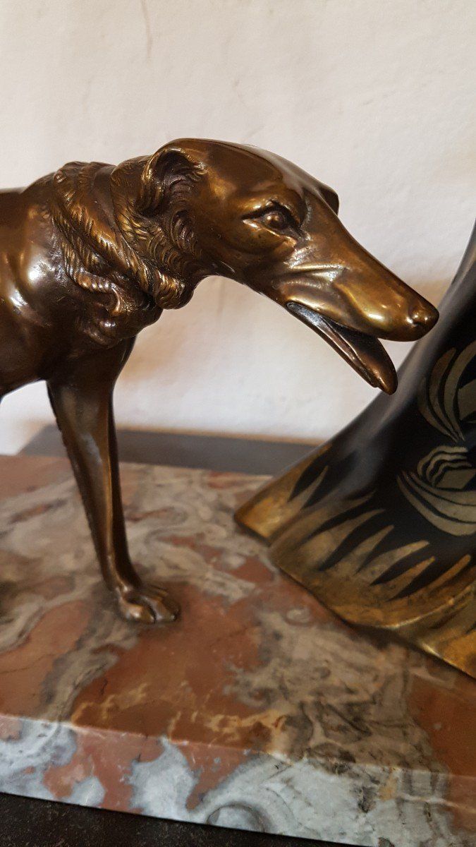 Scultura Art Deco Chryselephantine di Salvatore Melani circa 1925