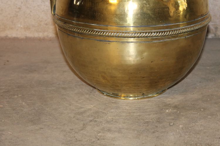 Canne à lait pichet normand en laiton époque 19ème h : 36,5 cm