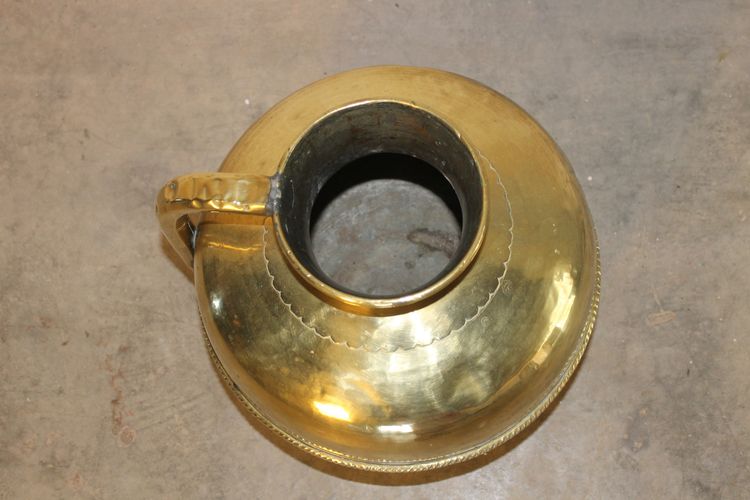 Canne à lait pichet normand en laiton époque 19ème h : 36,5 cm