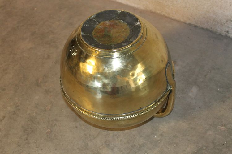 Canne à lait pichet normand en laiton époque 19ème h : 36,5 cm