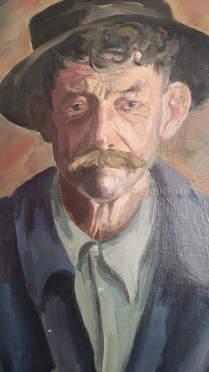Portrait d'Un Homme Très Caractéristique By L.jeannin 1949