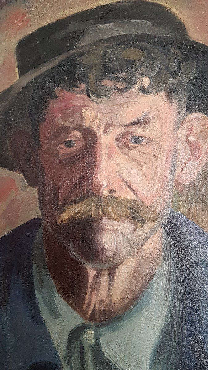Portrait d'Un Homme Très Caractéristique By L.jeannin 1949