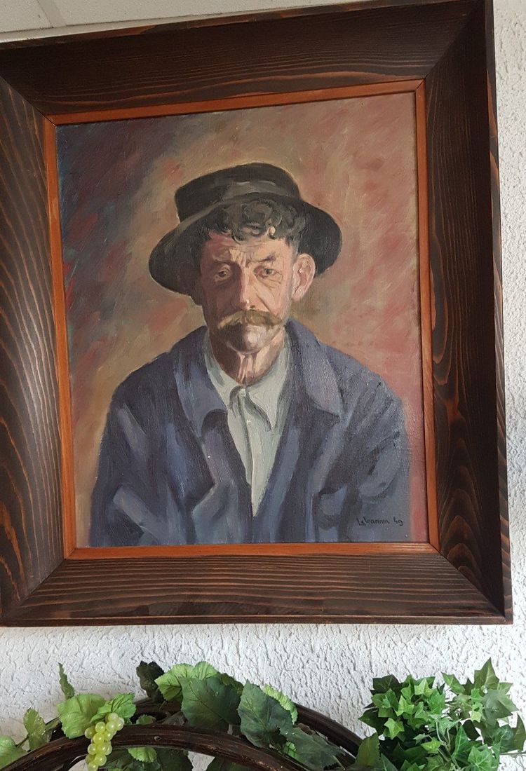 Portrait d'Un Homme Très Caractéristique By L.jeannin 1949