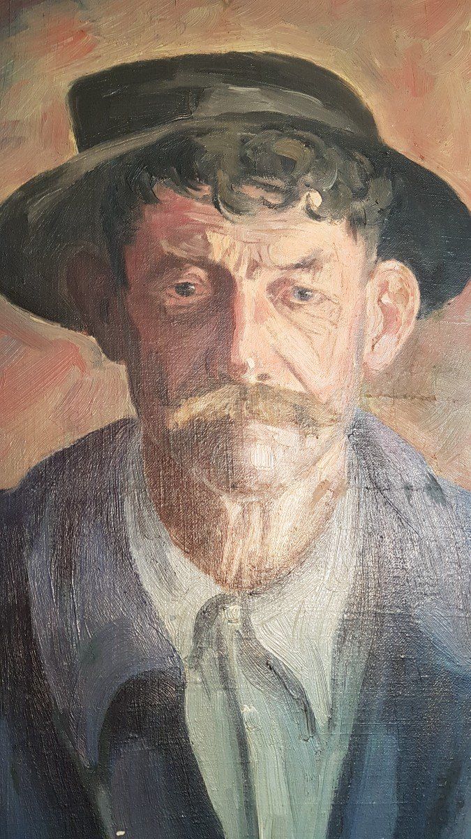 Portrait d'Un Homme Très Caractéristique By L.jeannin 1949