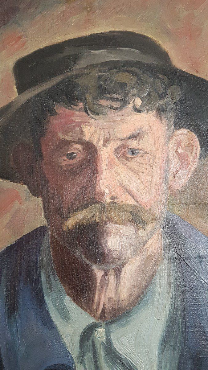 Portrait d'Un Homme Très Caractéristique By L.jeannin 1949