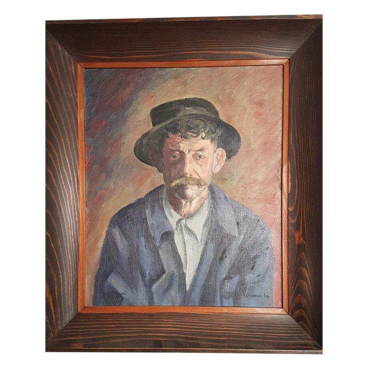 Portrait d'Un Homme Très Caractéristique By L.jeannin 1949
