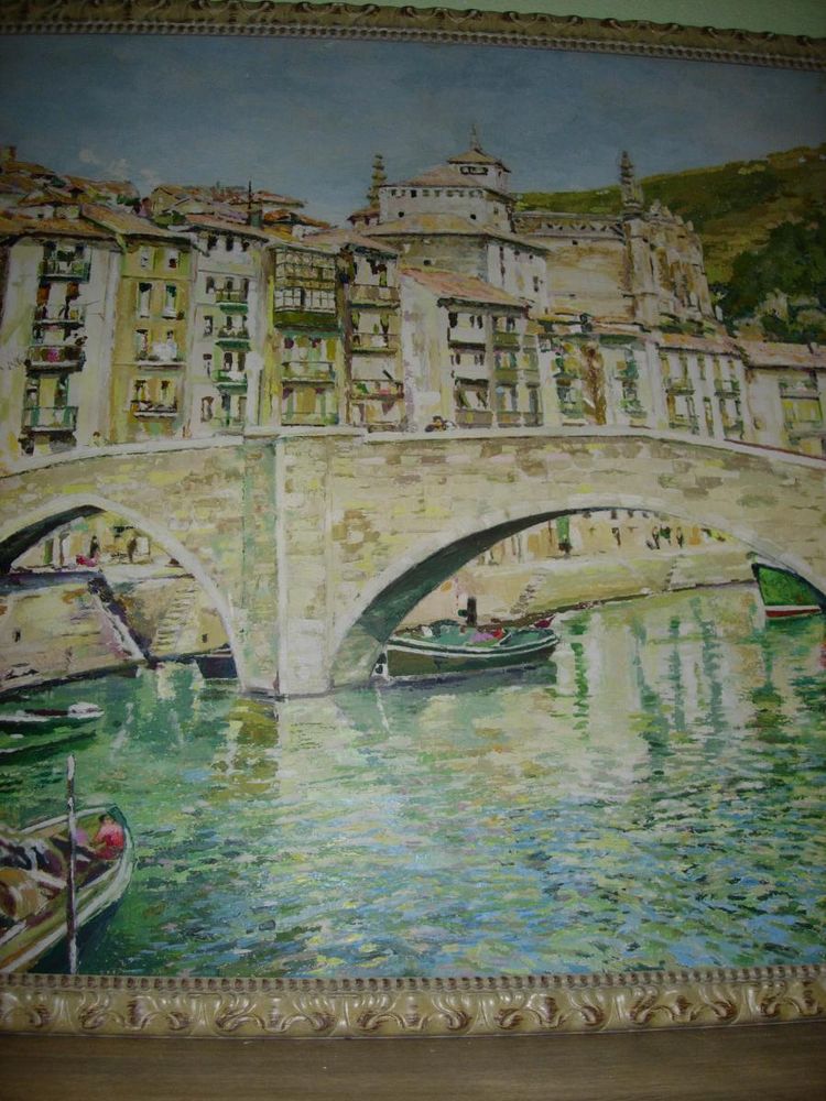 Très Grand Tableau  - Huile  Sur Toile  -  Paysage évoquant le Sud  - début 20ème .