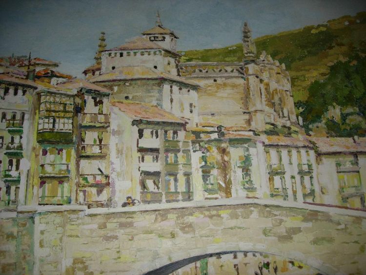 Très Grand Tableau  - Huile  Sur Toile  -  Paysage évoquant le Sud  - début 20ème .