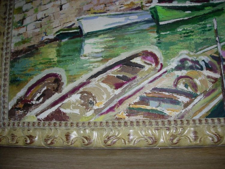Très Grand Tableau  - Huile  Sur Toile  -  Paysage évoquant le Sud  - début 20ème .