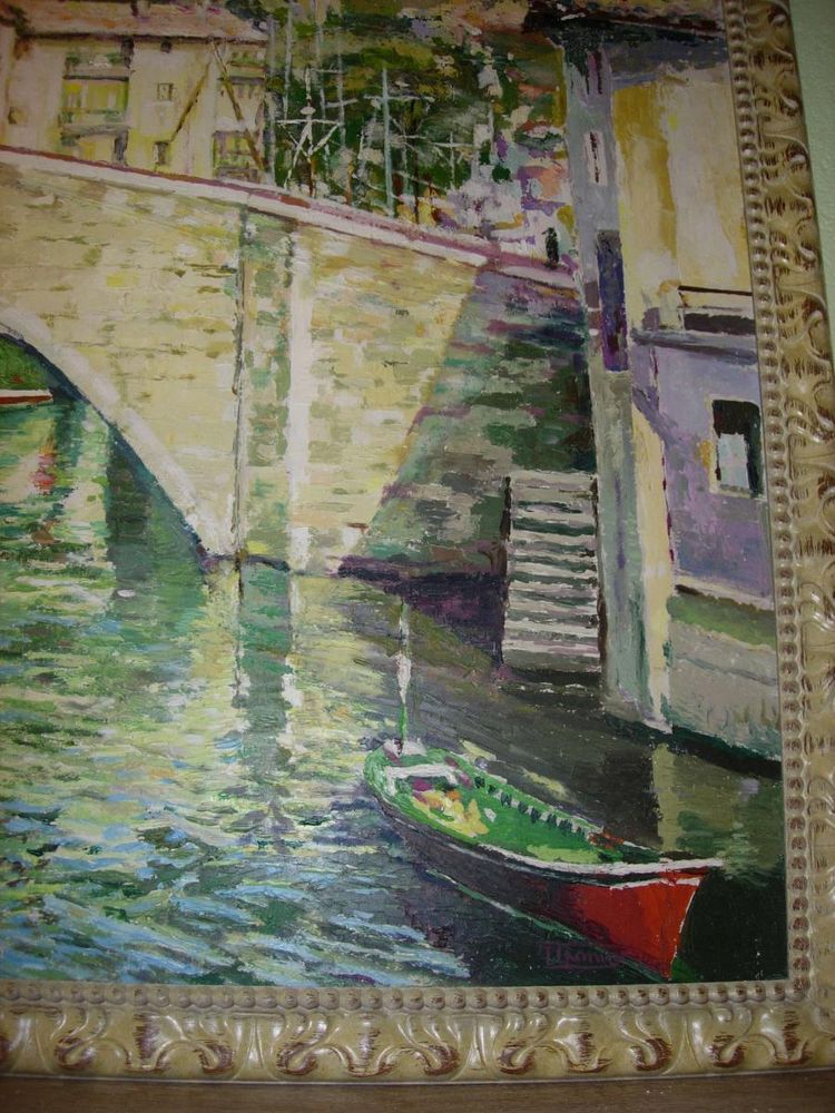 Très Grand Tableau  - Huile  Sur Toile  -  Paysage évoquant le Sud  - début 20ème .