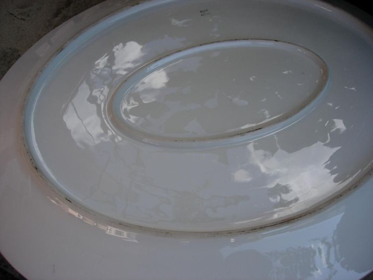 2 Grands Plats En Porcelaine Peints Décor Animalier