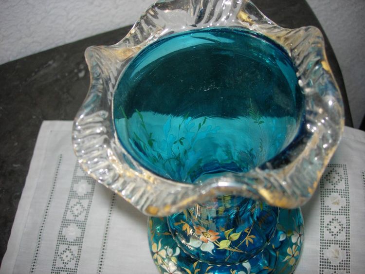 personalisierte Vase aus emailliertem Glas