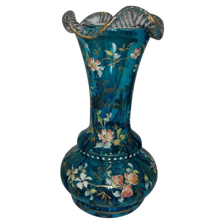 personalisierte Vase aus emailliertem Glas