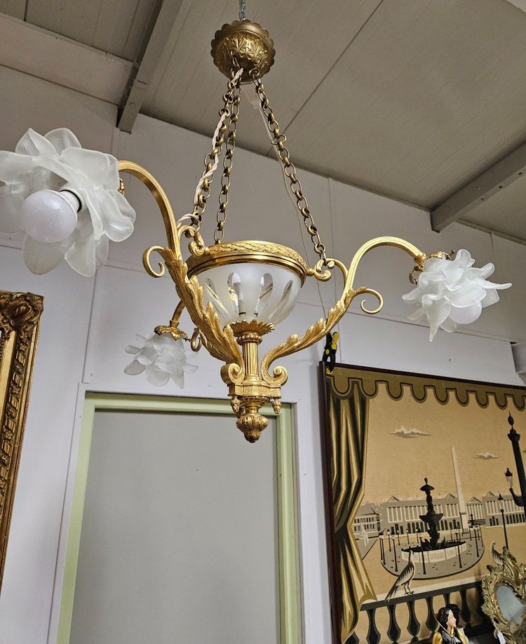 Gilded Bronze Chandelier - Louis XV style - late 19th century - France