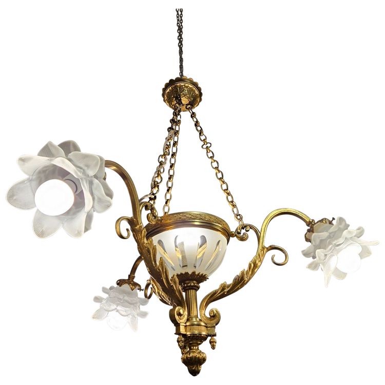 Gilded Bronze Chandelier - Louis XV style - late 19th century - France