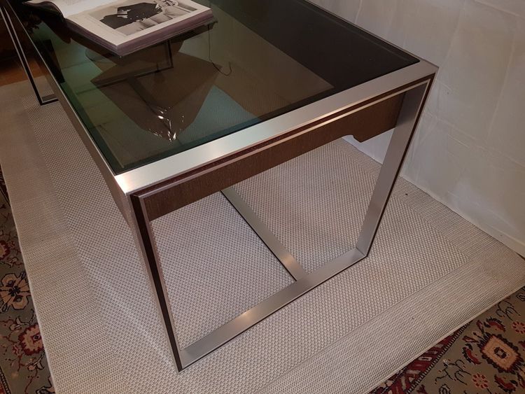 Bureau Verre - Alu Et Palissandre Du Designer Philippe Morel-lab 1970