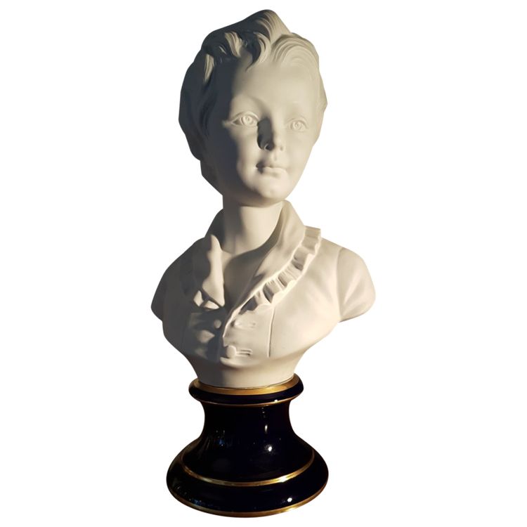 Child bust Limoges porcelain - C. Tharaud
