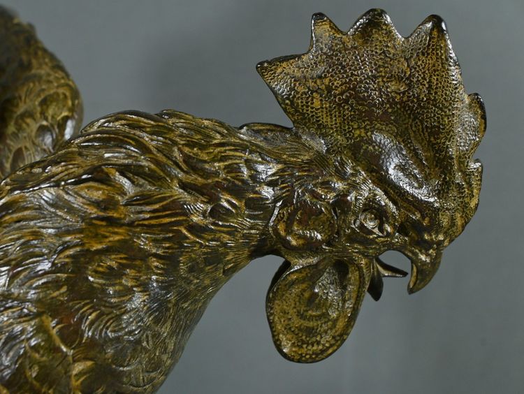 Importante bronzo “Il bambino col gallo” da A. Cecioni – fine XIX secolo