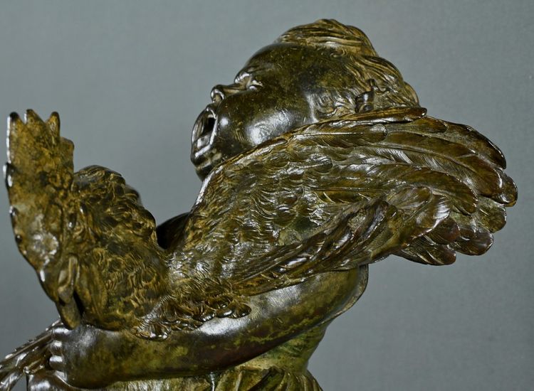 Importante bronzo “Il bambino col gallo” da A. Cecioni – fine XIX secolo
