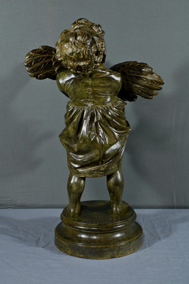 Importante bronzo “Il bambino col gallo” da A. Cecioni – fine XIX secolo