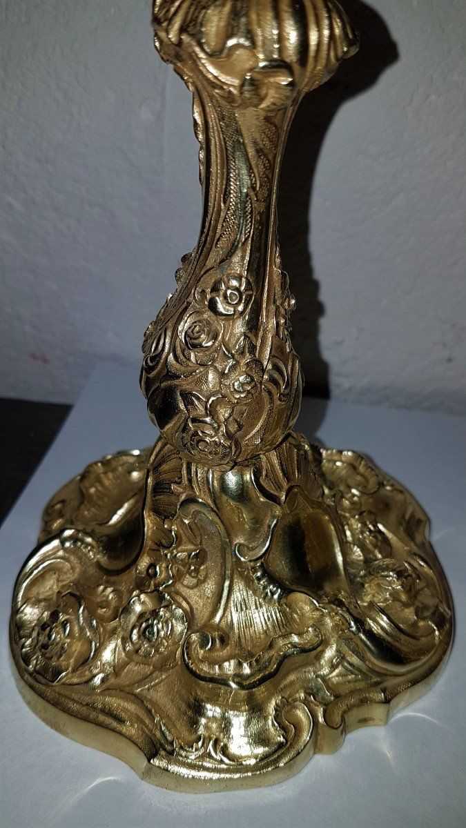 Pair Of Louis XV Bronze Candlesticks
